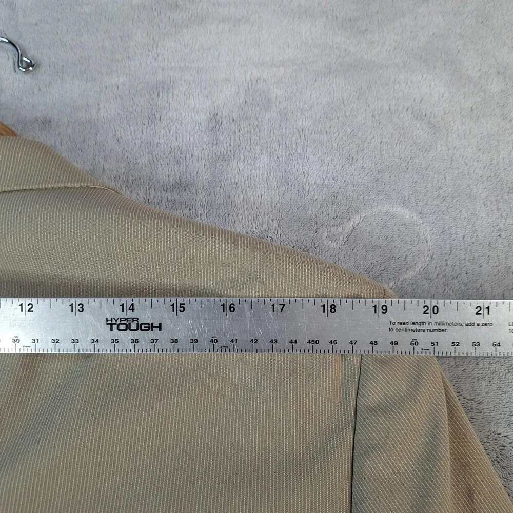 Calvin Klein Suit Mens 40 Long 32x31 Beige Stripe Double Vent 2 Btn Slim Fit
